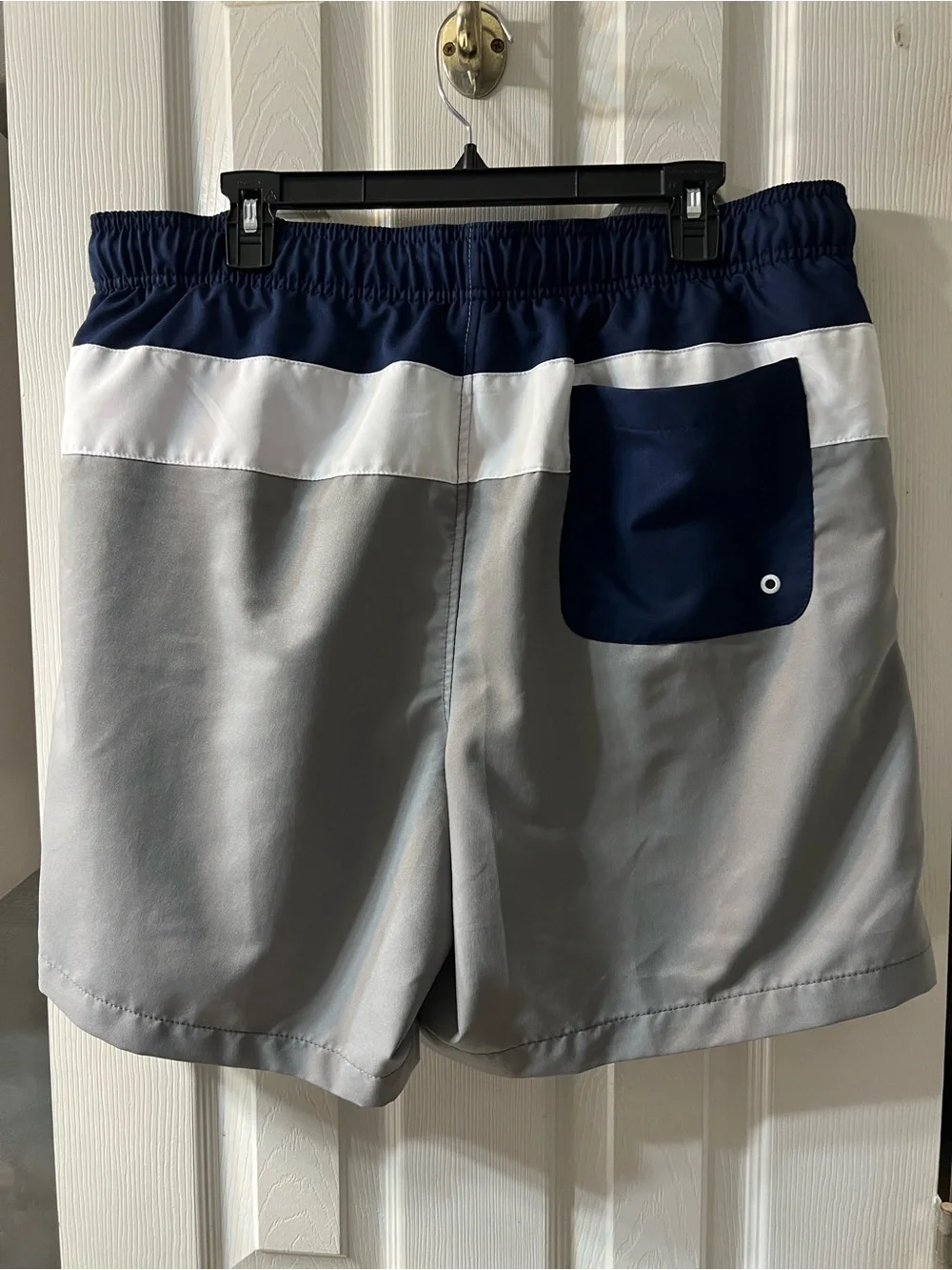 Speedo Men’s XXL Navy, White & Gray Colorblock Swim Shorts